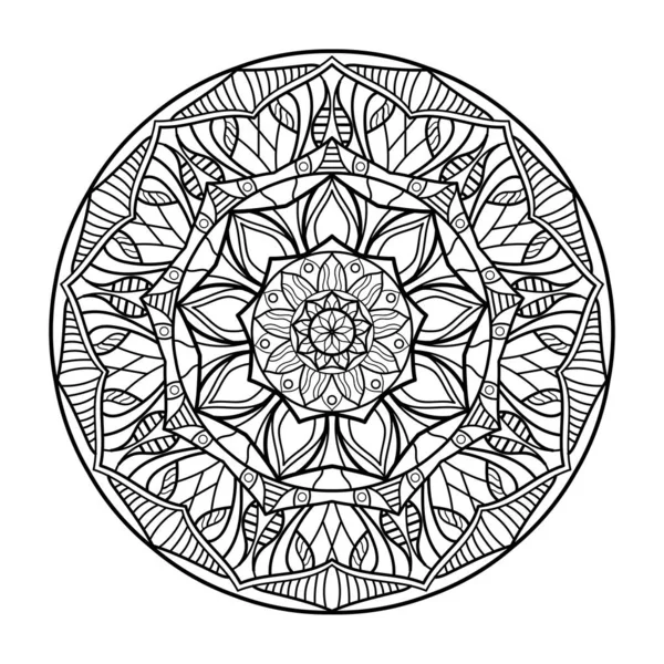 Mandala Libro Colorare Decorativi Ornamenti Rotondi — Vettoriale Stock