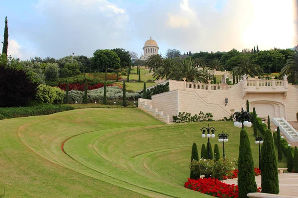 Haifa Izrael Sierpnia 2017 Ogrody Bahai Lecie Haifie — Zdjęcie stockowe