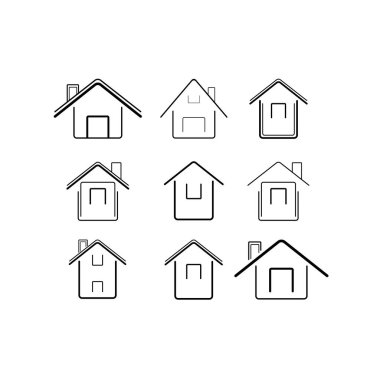 Bir ev simgesi vektörünün soyut çizimi