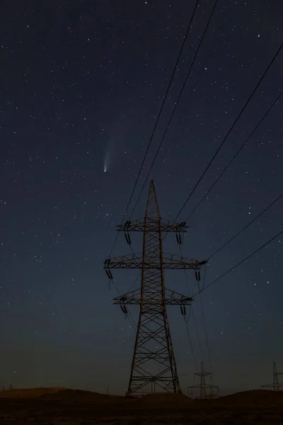 Cometa 2020 Neowise Sobrevuela Gobustan Azerbaiyán — Foto de Stock