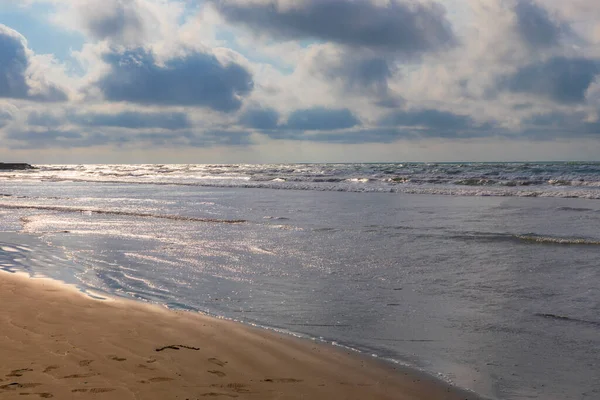 Bakü Yakınlarındaki Hazar Denizi Kıyısında Fırtına — Stok fotoğraf