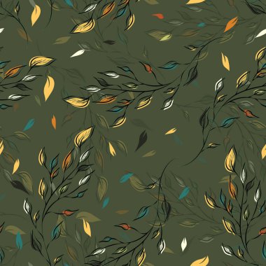 Dal ve yaprakların kusursuz sonbahar şablonu