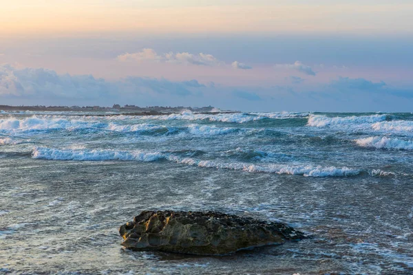 Bakü Yakınlarındaki Hazar Denizi Nde Fırtına — Stok fotoğraf