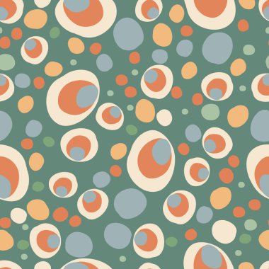 Farklı şekillerdeki çok renkli çemberlerin soyut ve pürüzsüz yinelenen arka planı