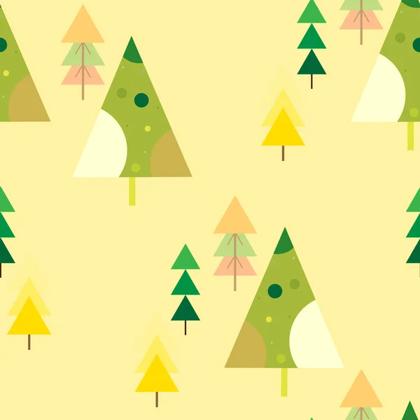 Abstrakte Wiederholung Des Weihnachtlichen Hintergrunds Nahtloses Weihnachtsbaummuster — Stockvektor