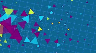 Renkli geometrik şekillerin 4k animasyon arkaplanı