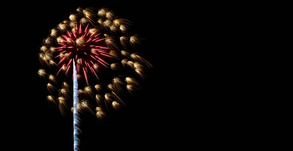 7月4日独立記念日のアメリカの休日の夜空に輝く花火 キラキラと輝きと楽しさと自由のお祝い — ストック写真