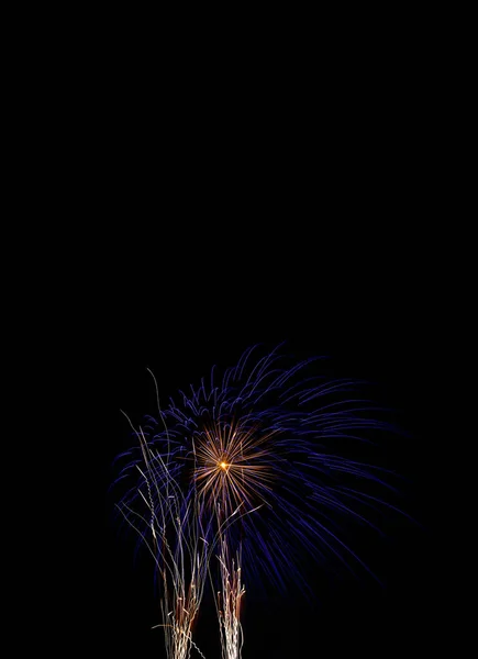 Fuochi Artificio Scintillanti Nel Cielo Notturno Luglio Festa Dell Indipendenza — Foto Stock