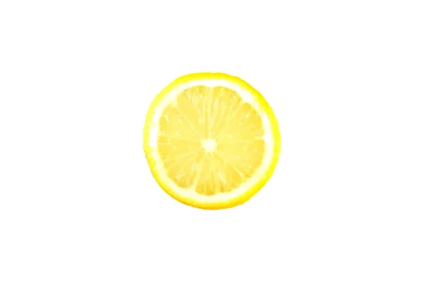 Соковитий Шматочок Лимона Ізольований Білому Тлі Крупним Планом Студійне Фото — стокове фото