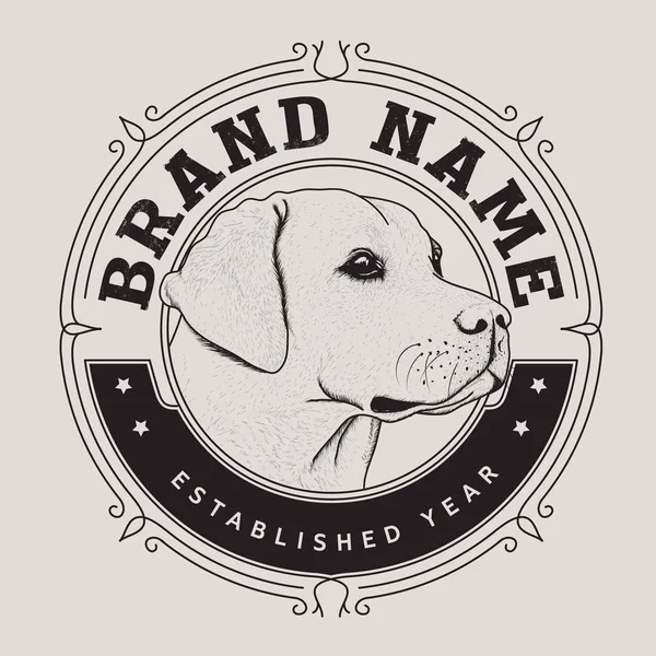 犬のブランドロゴデザイン — ストックベクタ
