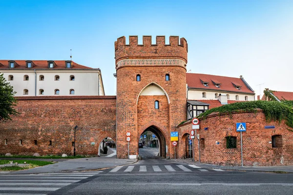 Historický Most Tower Brama Mostowa Torun Polsko — Stock fotografie