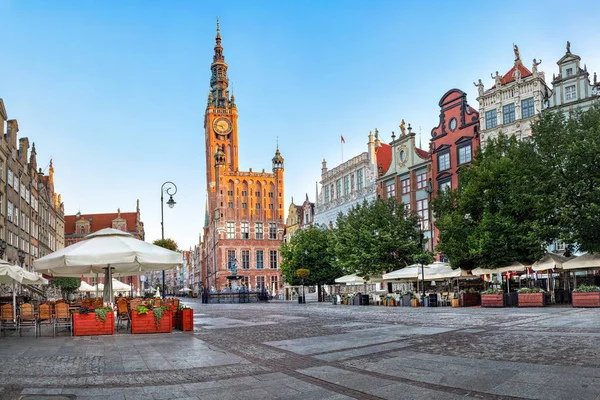 Gdansk Town Hall Located Dluga Street Long Lane Old Town — Stock Photo, Image