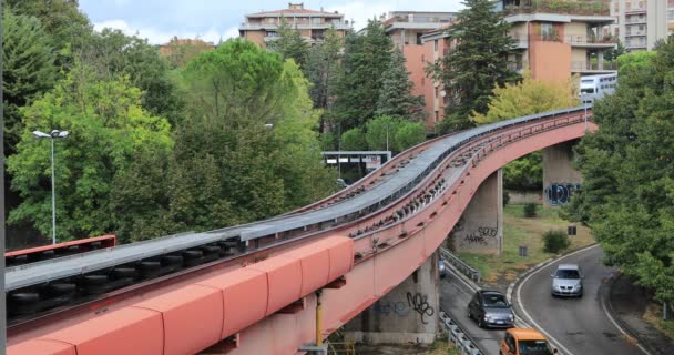 Perugia Itália Outubro 2018 Transporte Minimetro Sistema Automatizado Transporte Pessoas — Vídeo de Stock