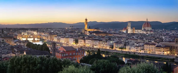 Firenze Olaszország Légi Panoráma Város Alkonyatkor — Stock Fotó