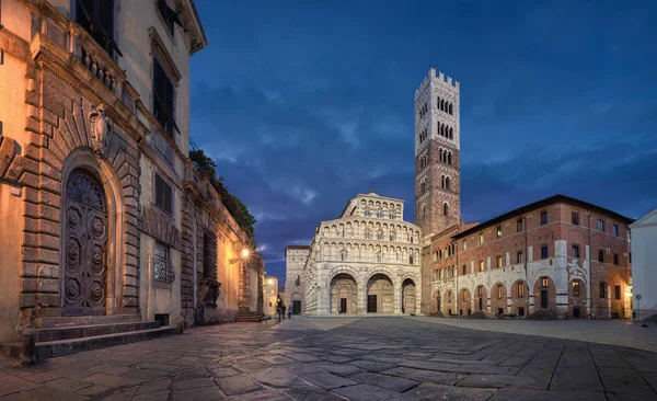 Краснодар Ізраїль Панорама Piazza San Martino Квадратних Лукки Собор Сутінках — стокове фото