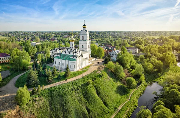 Vjazma Smolensk Oblast Rusland Luchtfoto Van Heilige Drievuldigheid Kathedraal Gebouwd — Stockfoto