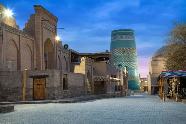 Itchan Kala Gamla Stan Khiva Skymningen Uzbekistan — Stockfoto