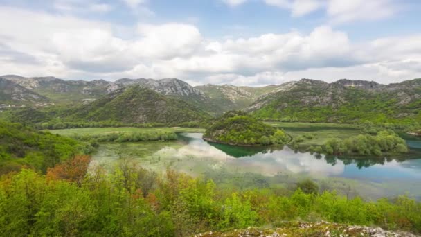 Bend River Rijeka Crnojevia Montenegro — Stock Video