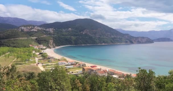 Vista Playa Jaz Muy Lejos Budva Montenegro — Vídeo de stock