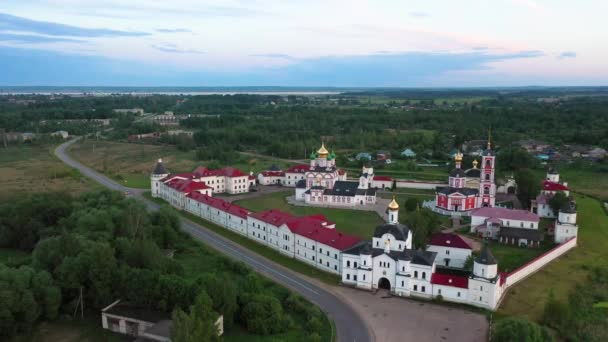 Vista Aérea Mosteiro Trinity Sergius Varnitsky Rostov Veliky Yaroslavl Oblast — Vídeo de Stock