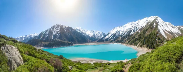 Panorama of Big Almaty Lake, Kazakhstan — Stock Photo, Image
