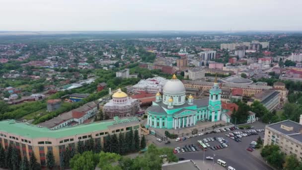 Vista Aérea Centro Kursk Rússia Área Antigo Mosteiro Znamensky — Vídeo de Stock