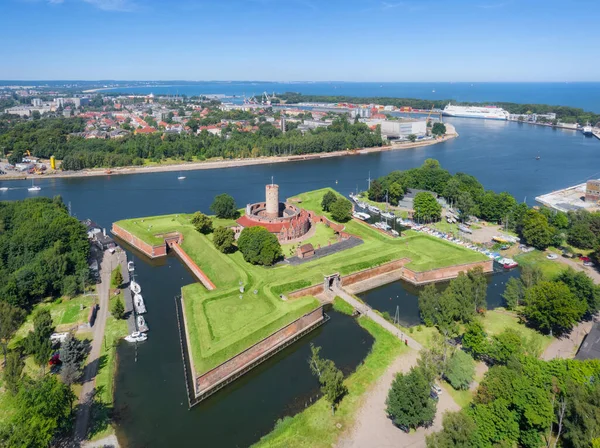 Luftaufnahme Der Historischen Festung Wisloujscie Große Festung Zusammenfluss Der Weichsel — Stockfoto