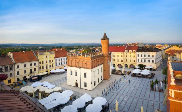 Тарнов Польша Вид Воздуха Площадь Рынека Здание Исторической Ратуши Стоковая Картинка