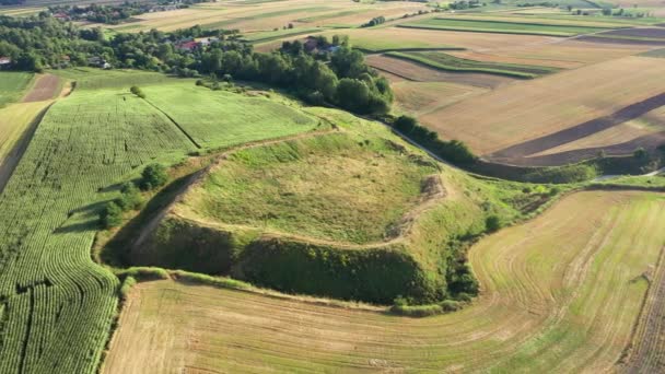 Stradow Hillfort Grodzisko Stradowie Havadan Görünüşü Yüzyıldan Beri Vistulanlar Tarafından — Stok video