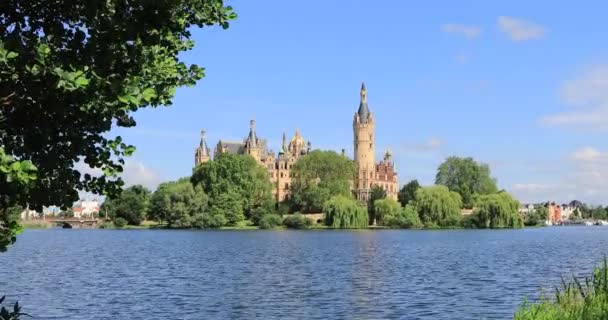 Schwerin Germania Zoom Vista Del Rinascimento Castello Schwerin Dal Lungomare — Video Stock