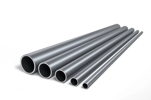 Set Steel Pipes Different Size Isolated Render — Stock Photo, Image