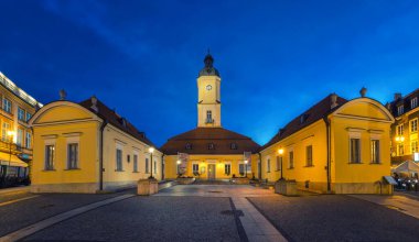 Bialystok, Poland. HDR image of historic Town Hall at dusk clipart