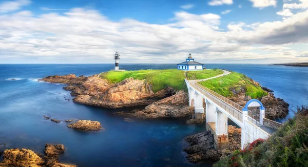 Pancha Island Viewpoint Miradoiro Illa Pancha Ribadeo Galicia Spania – stockfoto