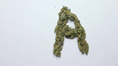 Marihuana bitkisinden yapılmış bir mektup.