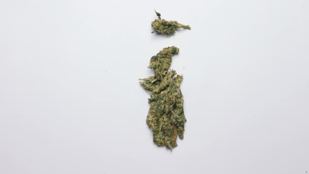 Letter I of the English alphabet made of marijuana