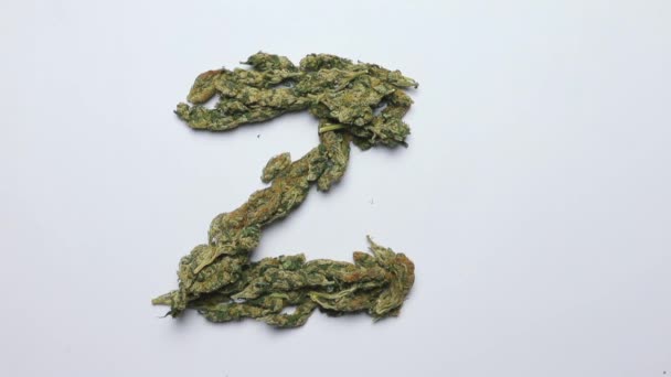 Marihuanadan yapılmış İngiliz alfabesinin Z harfi. — Stok video