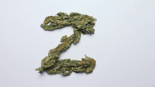 用大麻写成的英文字母Z — 图库视频影像