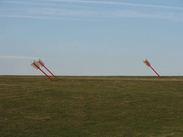 Reuzenpijlen Een Weide Een Pretpark Een Park — Stockfoto