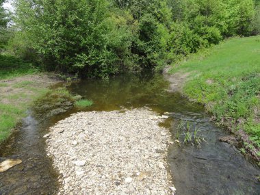 Küçük bir dağ nehrinin kaynağı