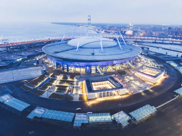 Beautiful Aerial View Bird Eye View Gulf Finland Saint Petersburg — стоковое фото