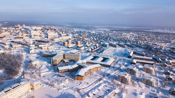 Зимний Воздушный Вид Кируны Самый Северный Город Швеции Провинция Лапландия — стоковое фото