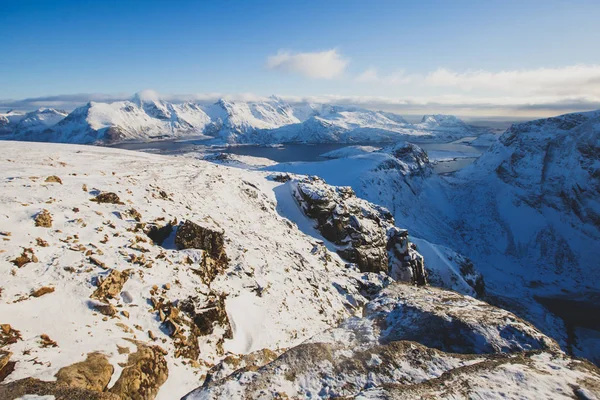 Blick Auf Die Berglandschaft Norden Norwegens Die Erhabenen Inseln Das — Stockfoto