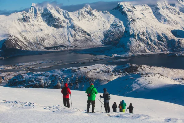 View Mountain Landscape Northern Norway Lofoten Islands Nordland Way Ryten — Stock Photo, Image