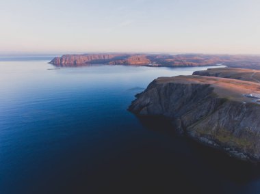 Nordkapp, North Cape, Norveç, en kuzeydeki nokta anakara Norveç ve Avrupa, Finnmark County, hava resmin görünümünü dron vurdu