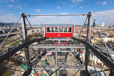 Görünümü, Prater Dönme dolap, Viyana, Avusturya ağaç bahar yeşil arasında