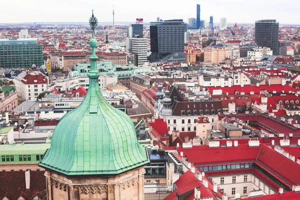 Wunderschöne Super Weitwinkel Luftaufnahme Von Wien Österreich Mit Altstadt Altstadt — Stockfoto