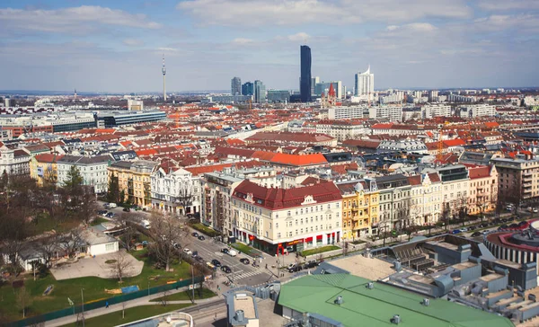 Wunderschöne Super Weitwinkel Luftaufnahme Von Wien Österreich Mit Altstadt Altstadt — Stockfoto