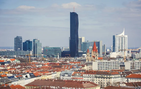 Bella Vista Aerea Super Grandangolare Vienna Austria Con Centro Storico — Foto Stock