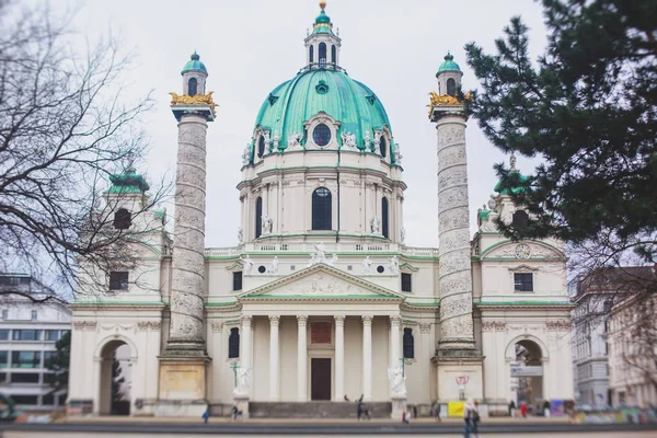 View Karlskirche Charles Church Baroque Church Located South Side Karlsplatz — Stock Photo, Image