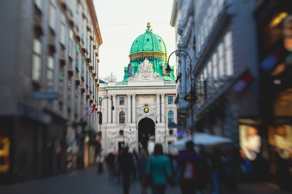 Vista Del Exterior Fachada Del Palacio Imperial Hofburg Con Heldenplatz — Foto de Stock